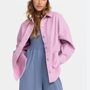 Roxy Kick Back Corduroy Shacket Pink